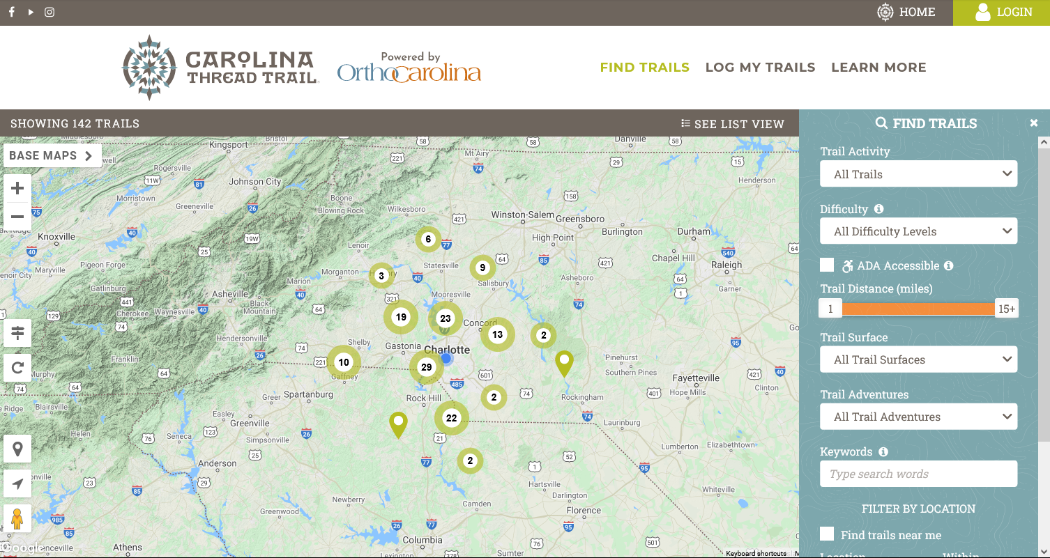 Find over 500 miles of trails and greenways for your holiday hikes